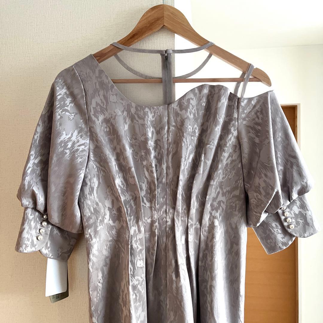 【美品】Meandering waist tuck flare dress M