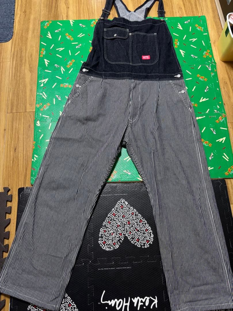 ア*ん様 児島デニムストライプオーバーオール　KTCコラボ