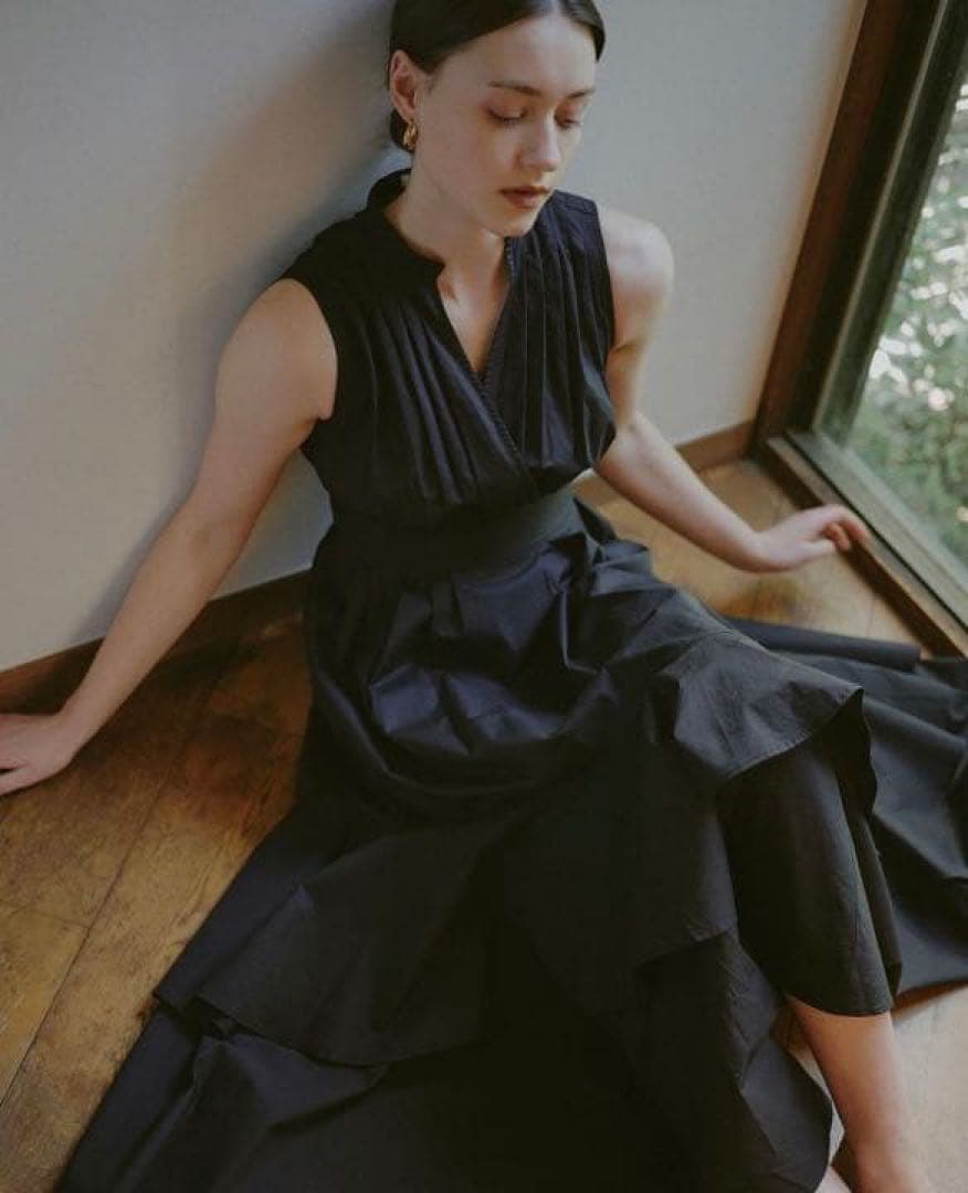 L'Or(ロル) Volume Shirt Dress ブラック かじまり