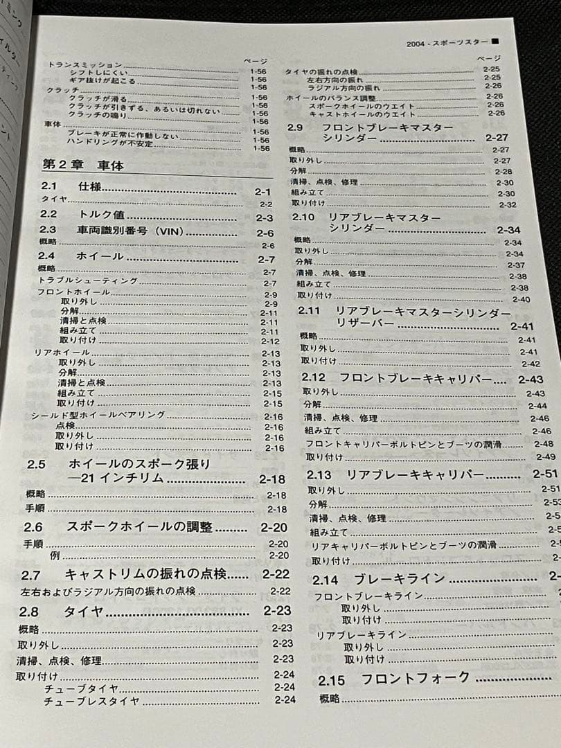 2004 スポーツスター　サービスマニュアル　日本語版　ハーレー