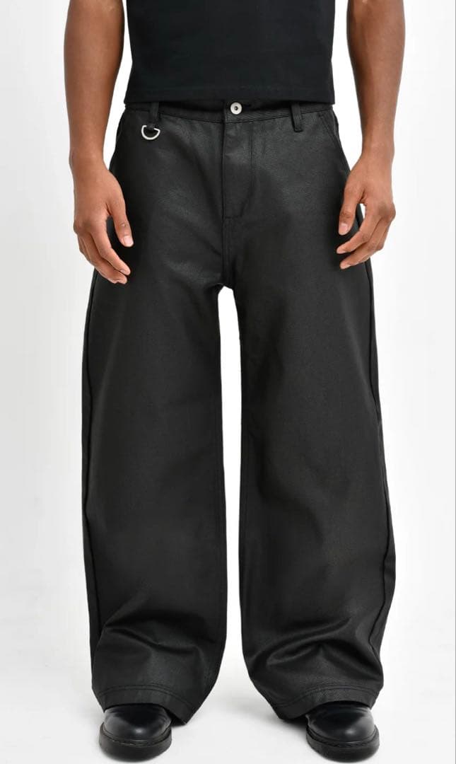 パンツ Asapmode Stacked Oil Coating Loose Pants