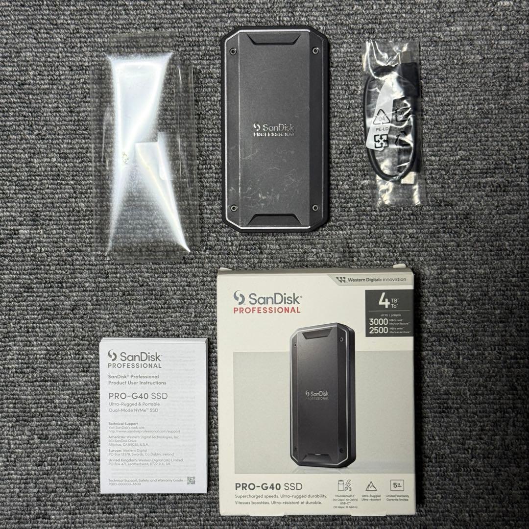外付けハードディスク・ドライブ SanDisk PRO-G40 SSD 4TB Thunderbolt 3