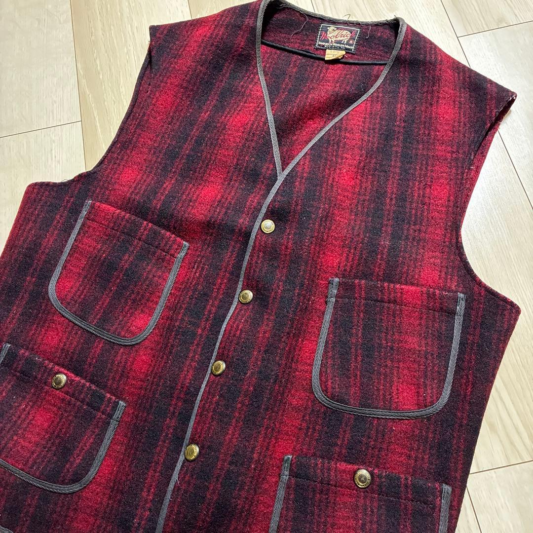50s Woolrich ウールリッチ ４ポケット シンチバック ウール ベスト