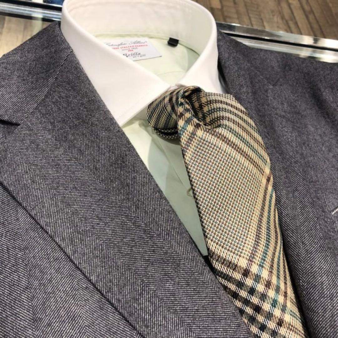 ビームスエフ / SAVILE CLIFFORD ヘリンボーン スーツ48