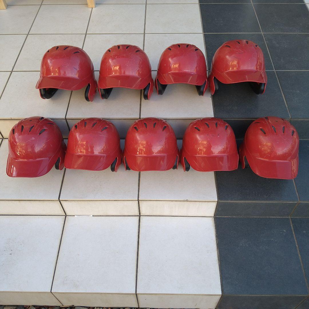 ソフトボール ヘルメット 9個セット 赤 L サイズ５個Oサイズ４個袋付き！