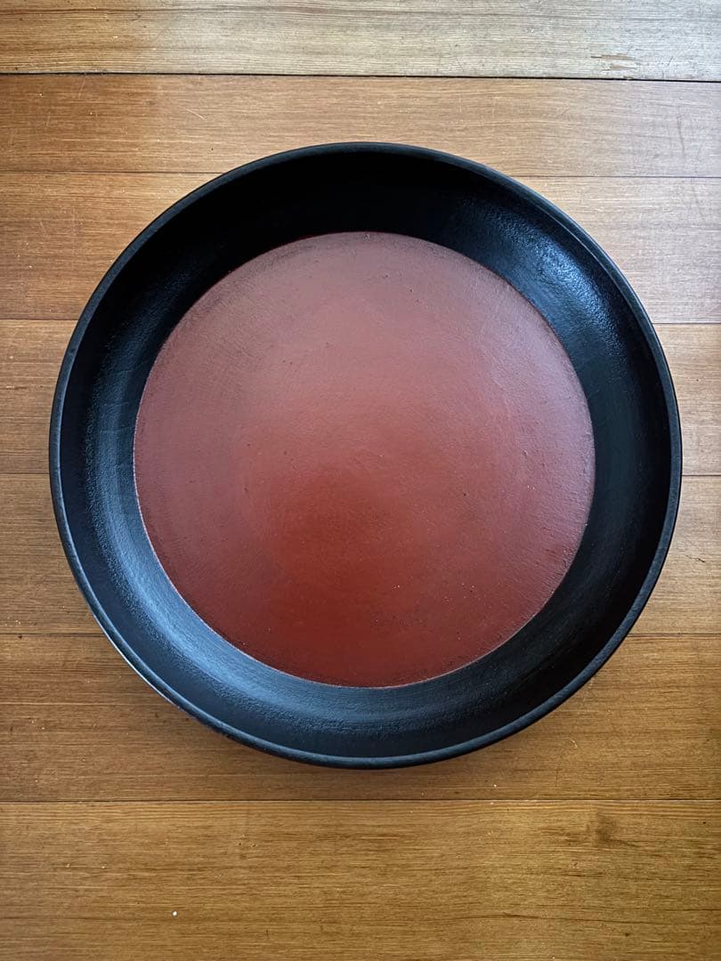 赤木明登氏作 漆器　日の丸勝手盆　直径38センチ　大型