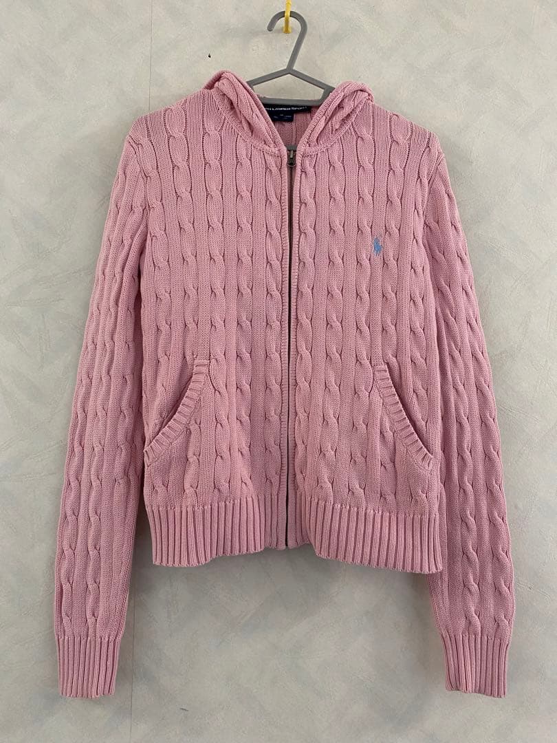 RALPH LAUREN SPORT ケーブルニット パーカー M レディース