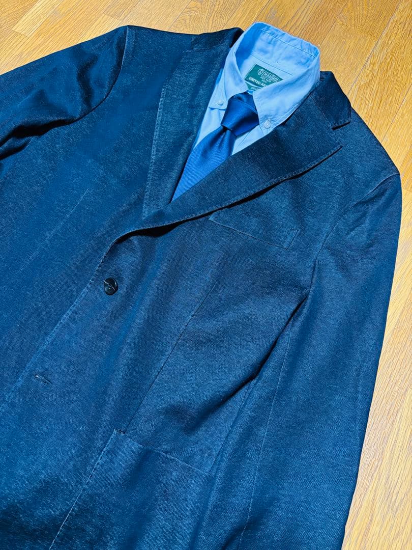 【美品】ボリオリKジャケット コットン生地 ネイビー サイズ54