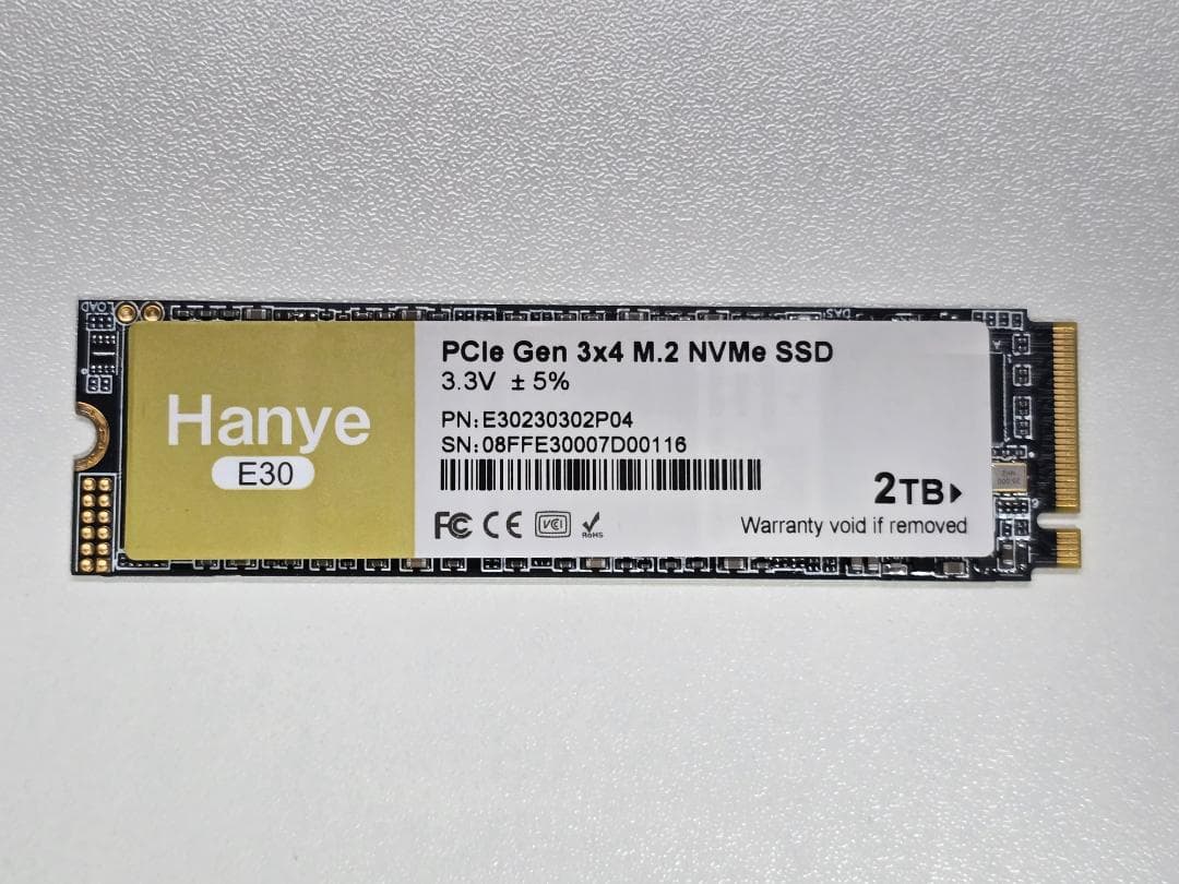 内蔵型SSD Hanye E30 2TB NVMe SSD M.2 2280