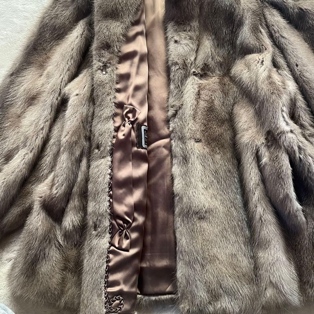 美品✨サガミンク 銀タグ 毛皮 リアルファー ファーコート 大きいサイズ 13号