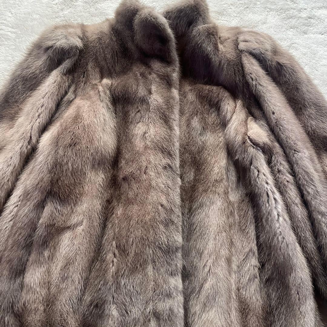 美品✨サガミンク 銀タグ 毛皮 リアルファー ファーコート 大きいサイズ 13号