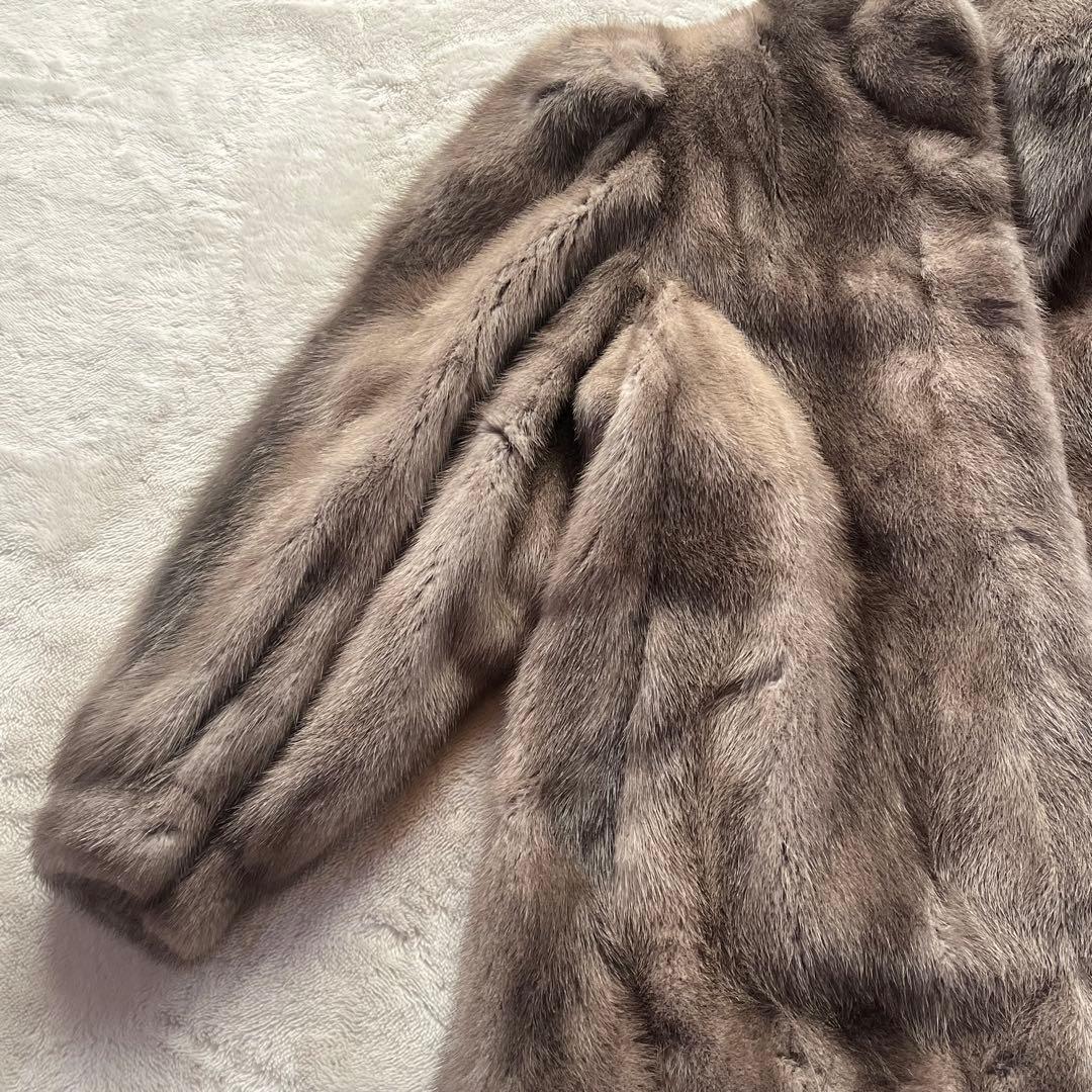 美品✨サガミンク 銀タグ 毛皮 リアルファー ファーコート 大きいサイズ 13号