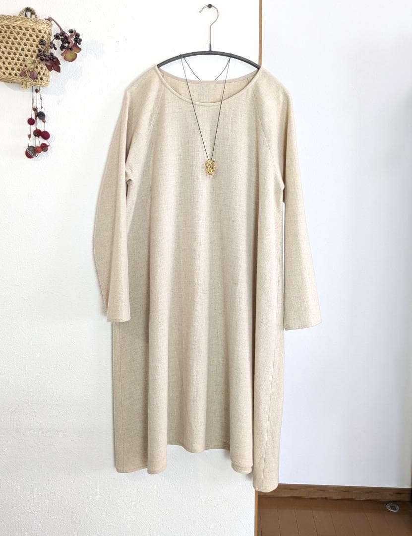 ヨーガンレール☆定番ウールタンブラーAラインOP☆杢ベージュ☆美品です