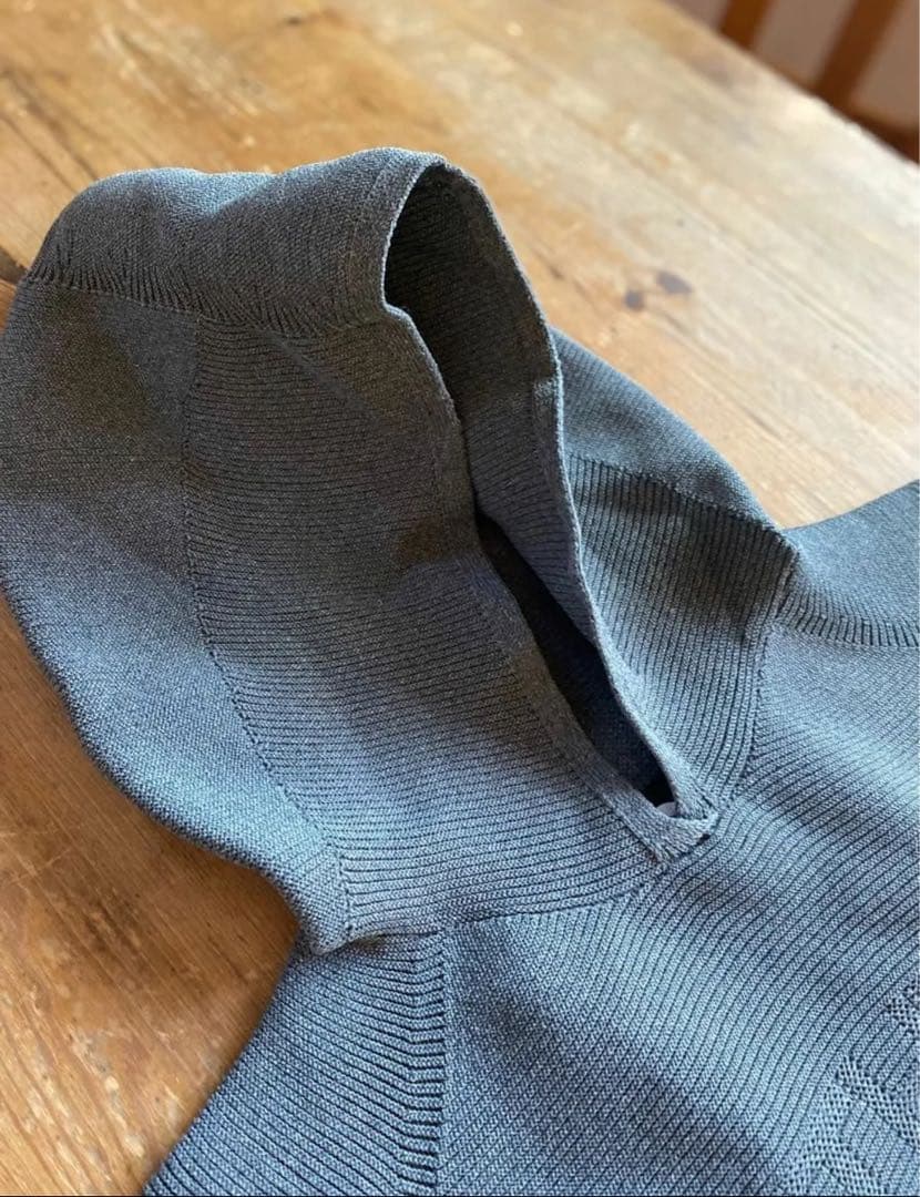 ■美品ノースフェイス　 ニット　メンズ　L　グレー　冬物　キャンプ　パーカー