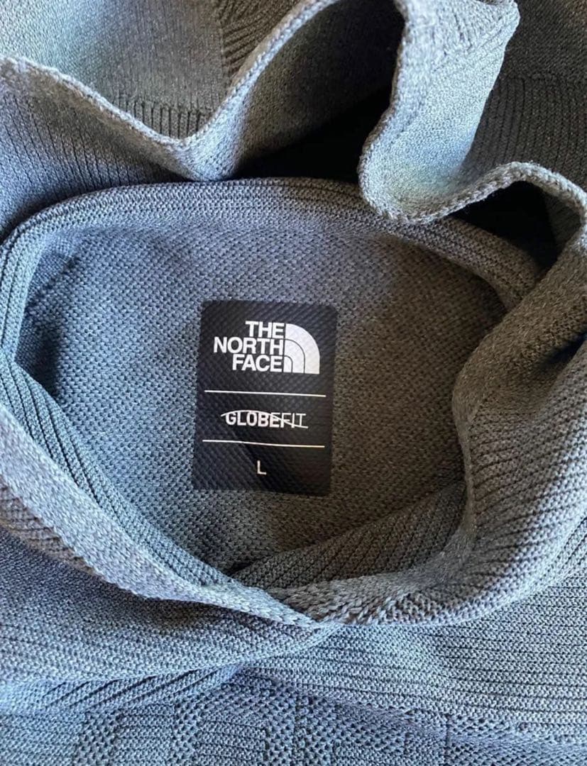 ■美品ノースフェイス　 ニット　メンズ　L　グレー　冬物　キャンプ　パーカー