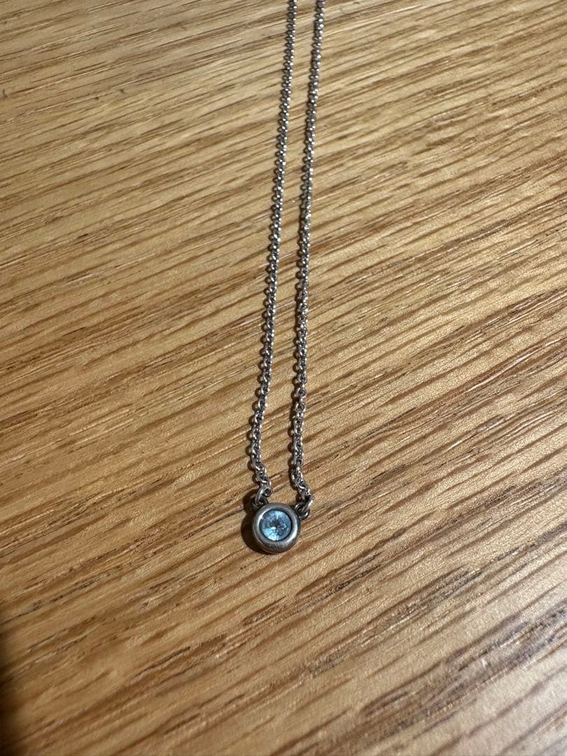 tiffany カラー バイ ザ ヤード アクアマリン ペンダント シルバー