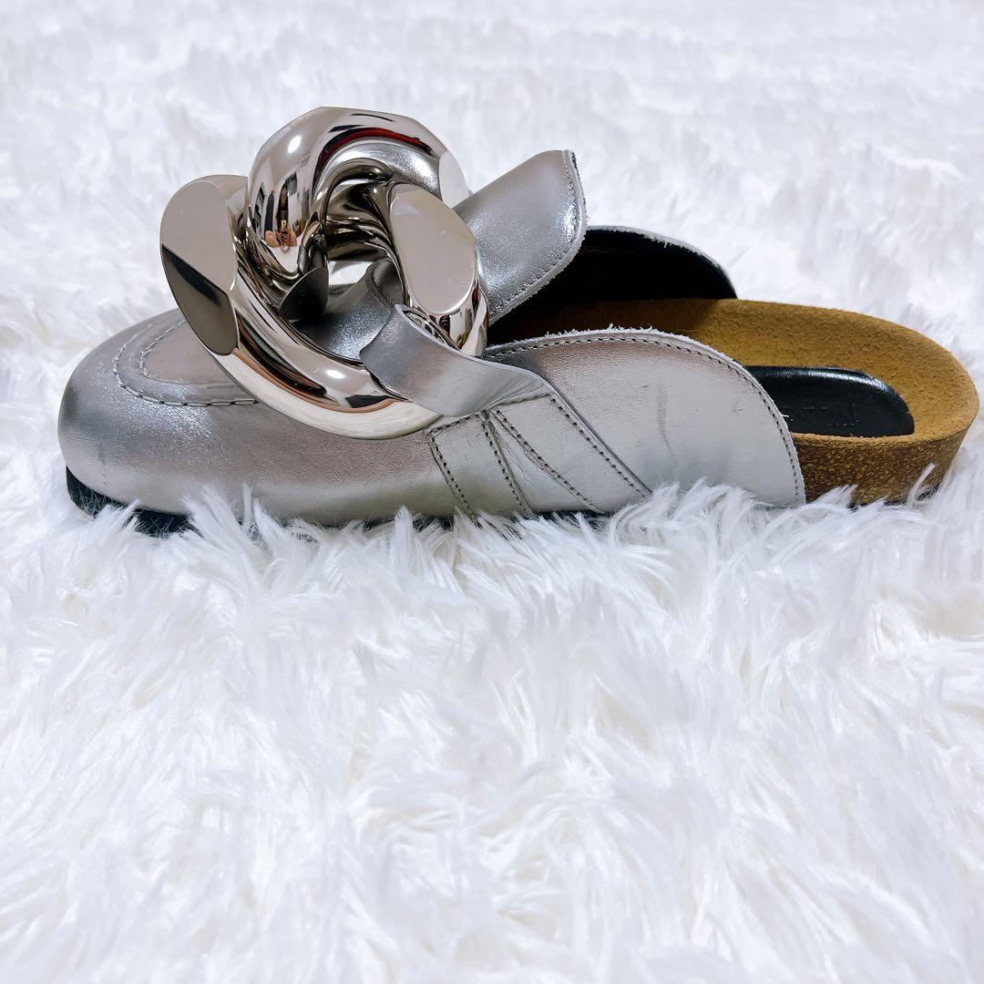 [美品]JW ANDERSON チェーンバックレスレザーローファー 36