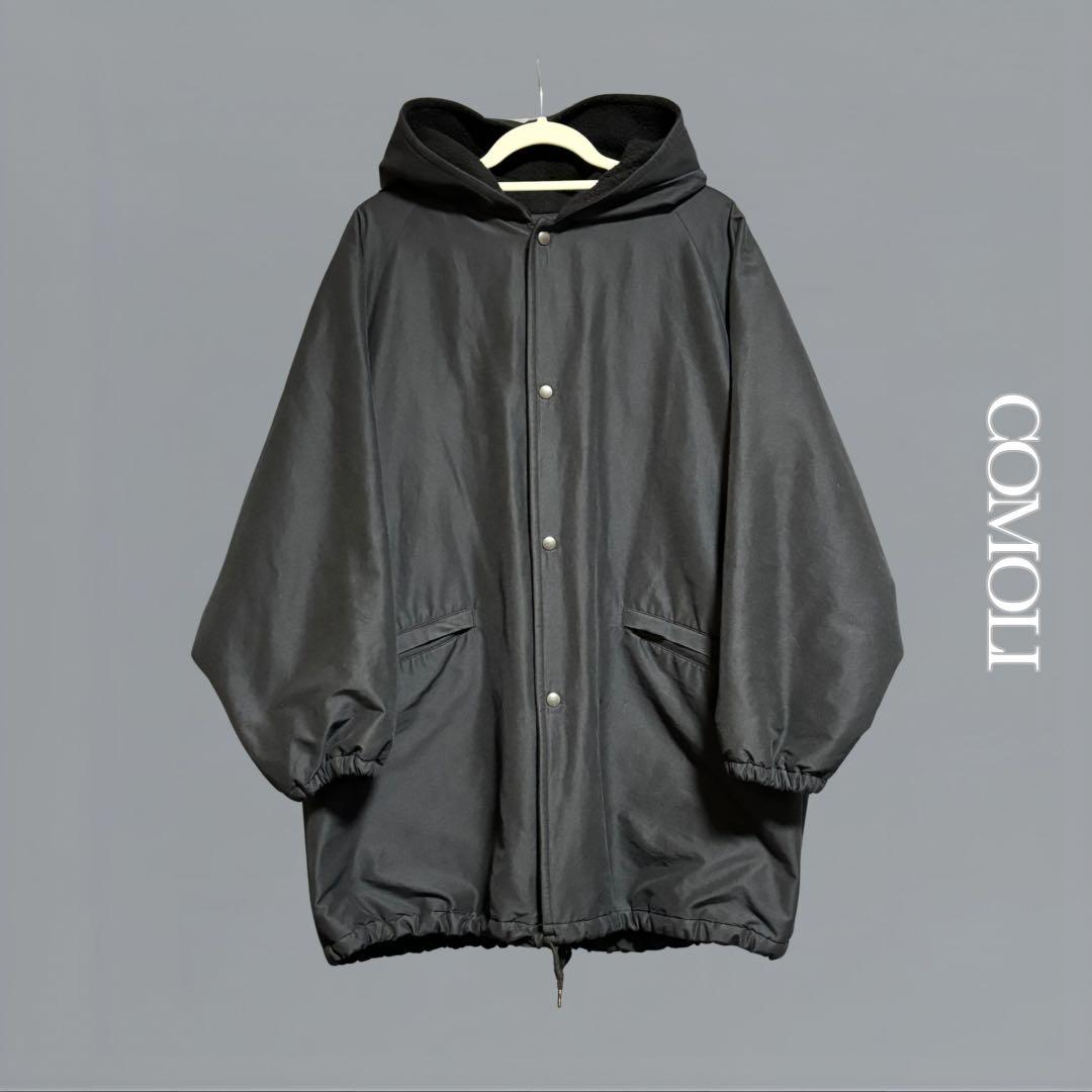 定価10.7万 COMOLI 20AW コットンシルク フーデッドコート 2