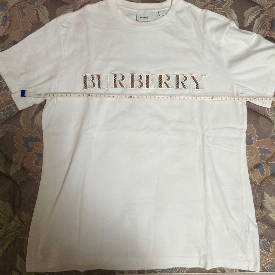 BURBERRY チェックロゴ Tシャツ 白 Mサイズ