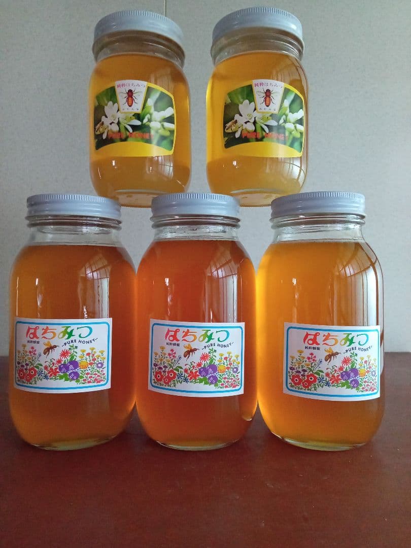 国産百花蜂蜜1200g×3とみかん蜂蜜600g×2