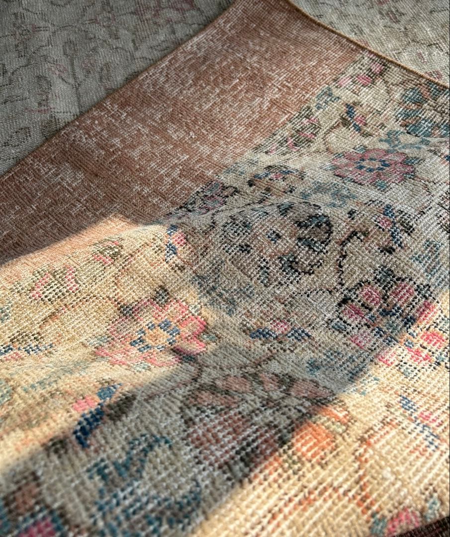 レア柄　flower ヴィンテージ トルコラグ　トルコラグ　69×192m