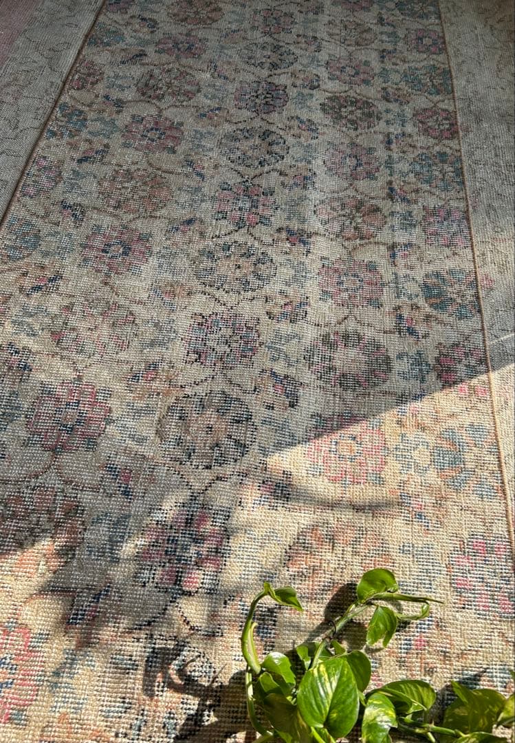 レア柄　flower ヴィンテージ トルコラグ　トルコラグ　69×192m