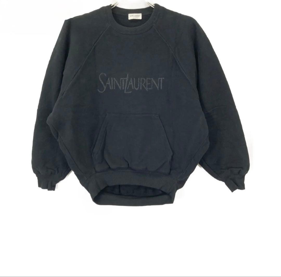 SAINT LAURENT ブラック トレーナー S イヴサンローラン