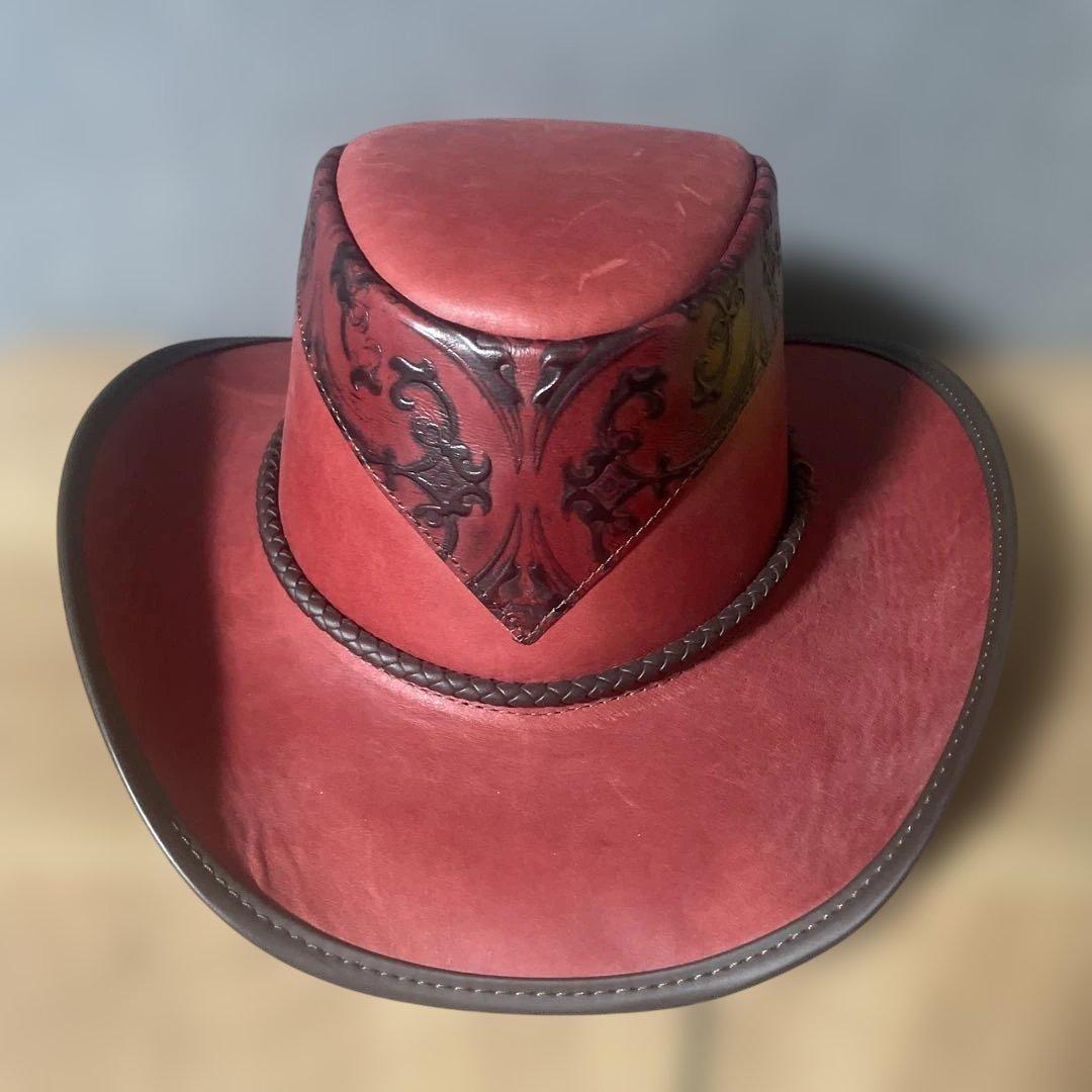 ファルコン メンズ アメリカンレザー カウボーイハット　新品　Ｍサイズ