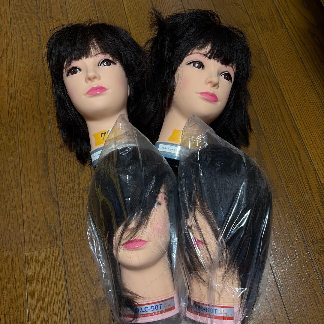 【美容師国家試験】練習用新品2体 本番用カット済み2体