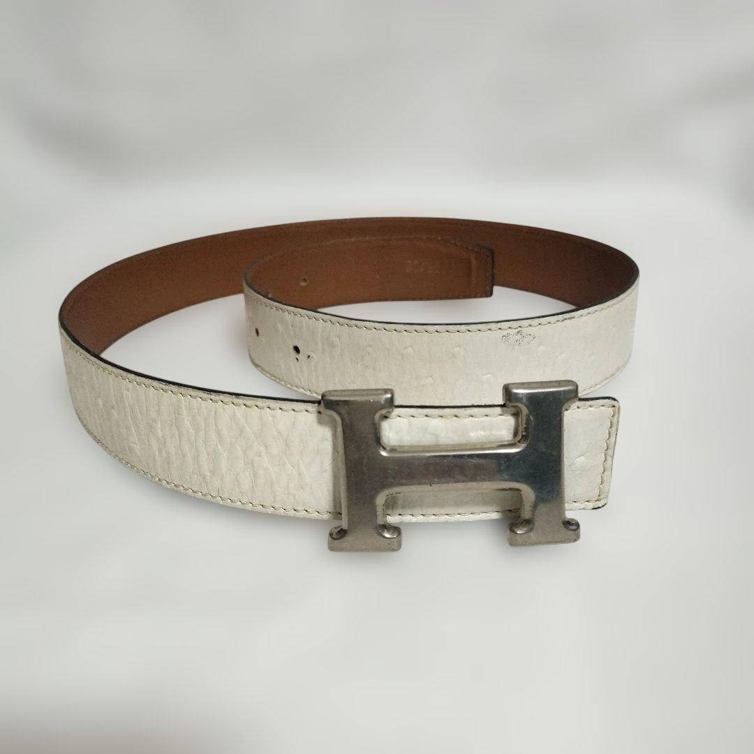 HIGH-CLASS レザー ベルトセット ホワイト ブラック 袋付