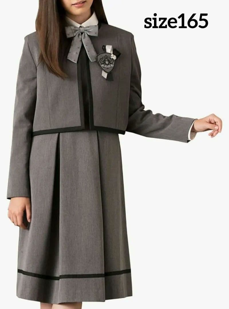 【美品】アリサナ　卒服　卒業式　165　フォーマルワンピース　グレー　ゆったり