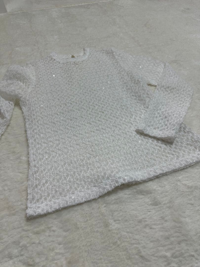 Cygneシーニュ☆チュールシアートップス　0☆ホワイト