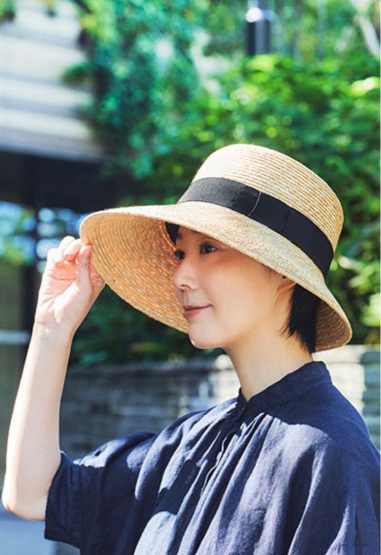 田中帽子店 ステラ 麦わら つば長女優帽 （一度のみ使用）