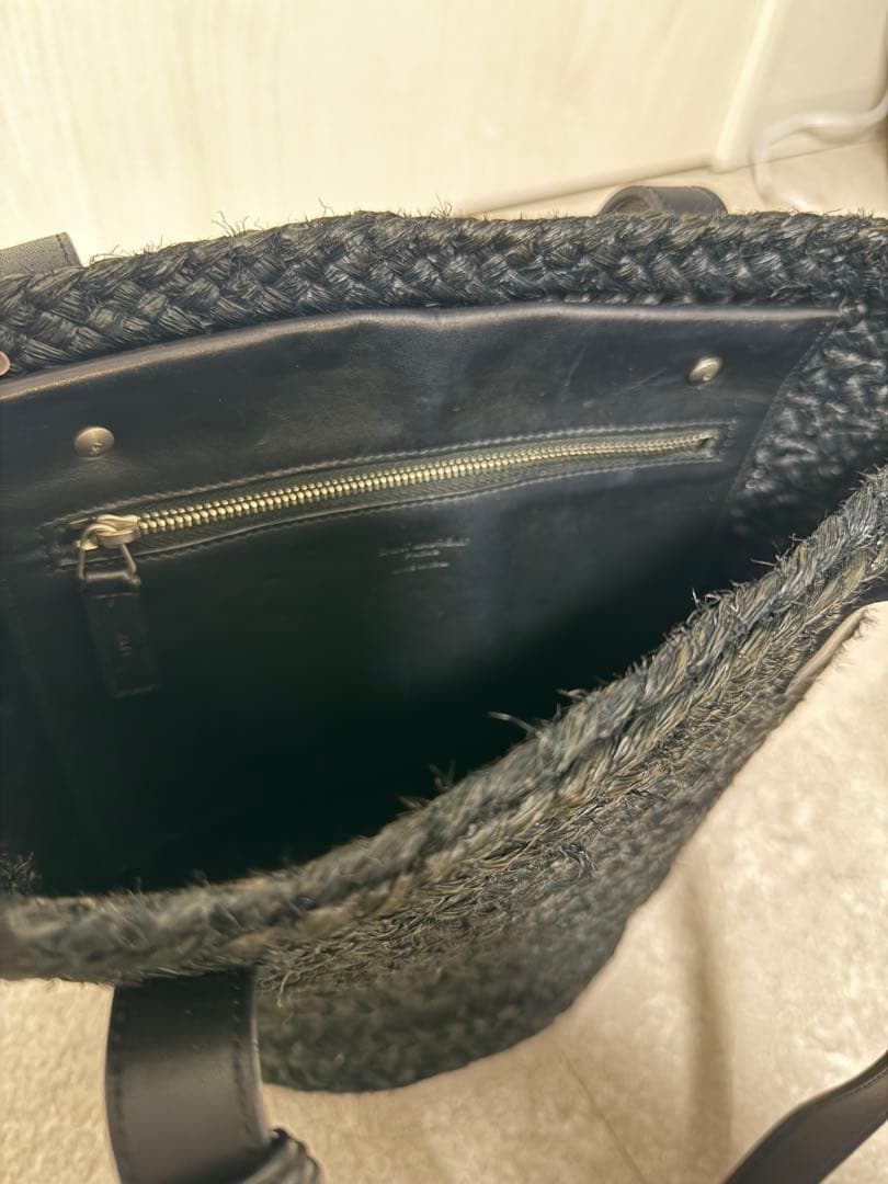 サンローラン　SAINT LAURENT パニエ　ラフィア　かごバッグ　ブラッグ