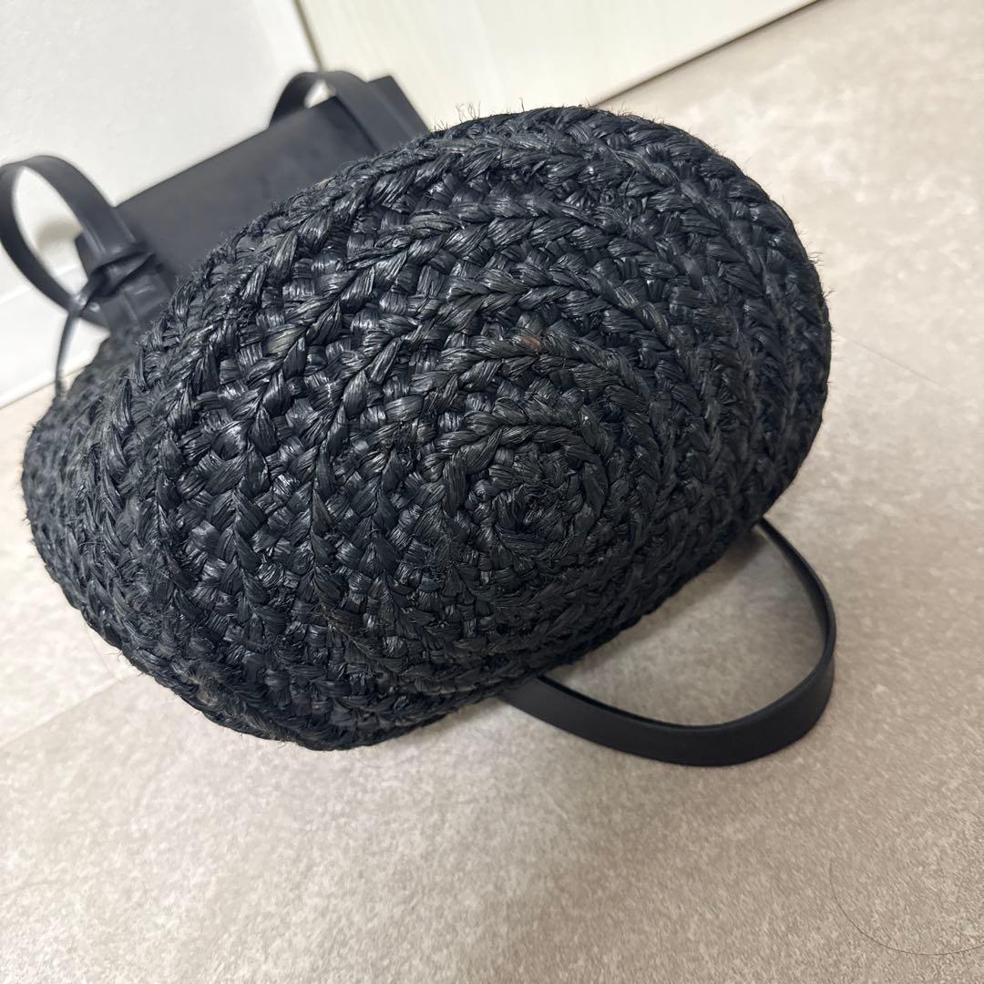 サンローラン　SAINT LAURENT パニエ　ラフィア　かごバッグ　ブラッグ