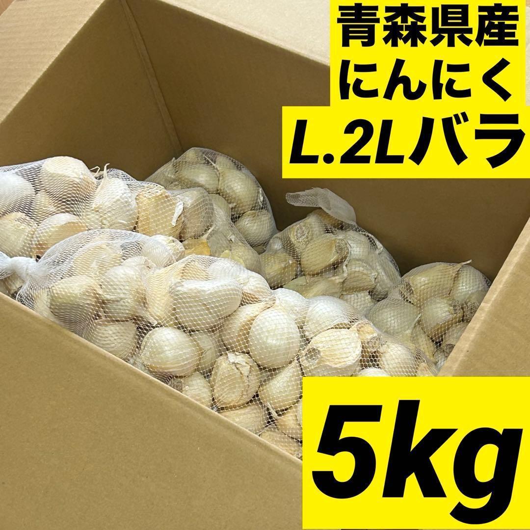 【お買い時】青森県産にんにく L.2Lバラ5kg福地ホワイト 家庭用 加工用