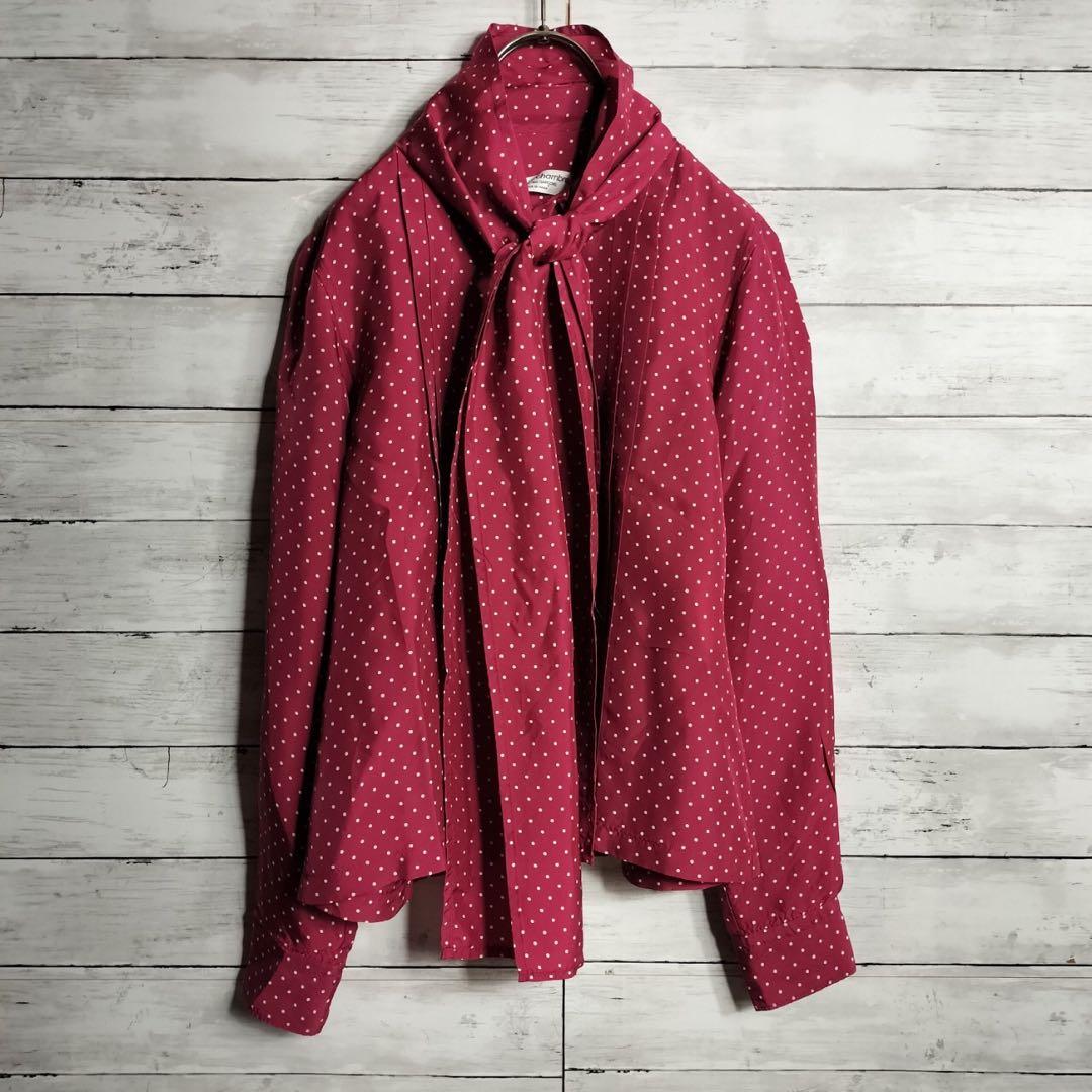 AD2000 コムデギャルソン ボウタイシャツ ブラウス ドット 水玉 キュプラ