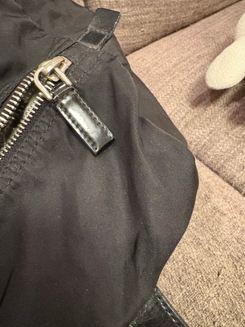 【のんびり◡̈⃝】プラダ ミニボストン ハンドバッグ ナイロン レザー