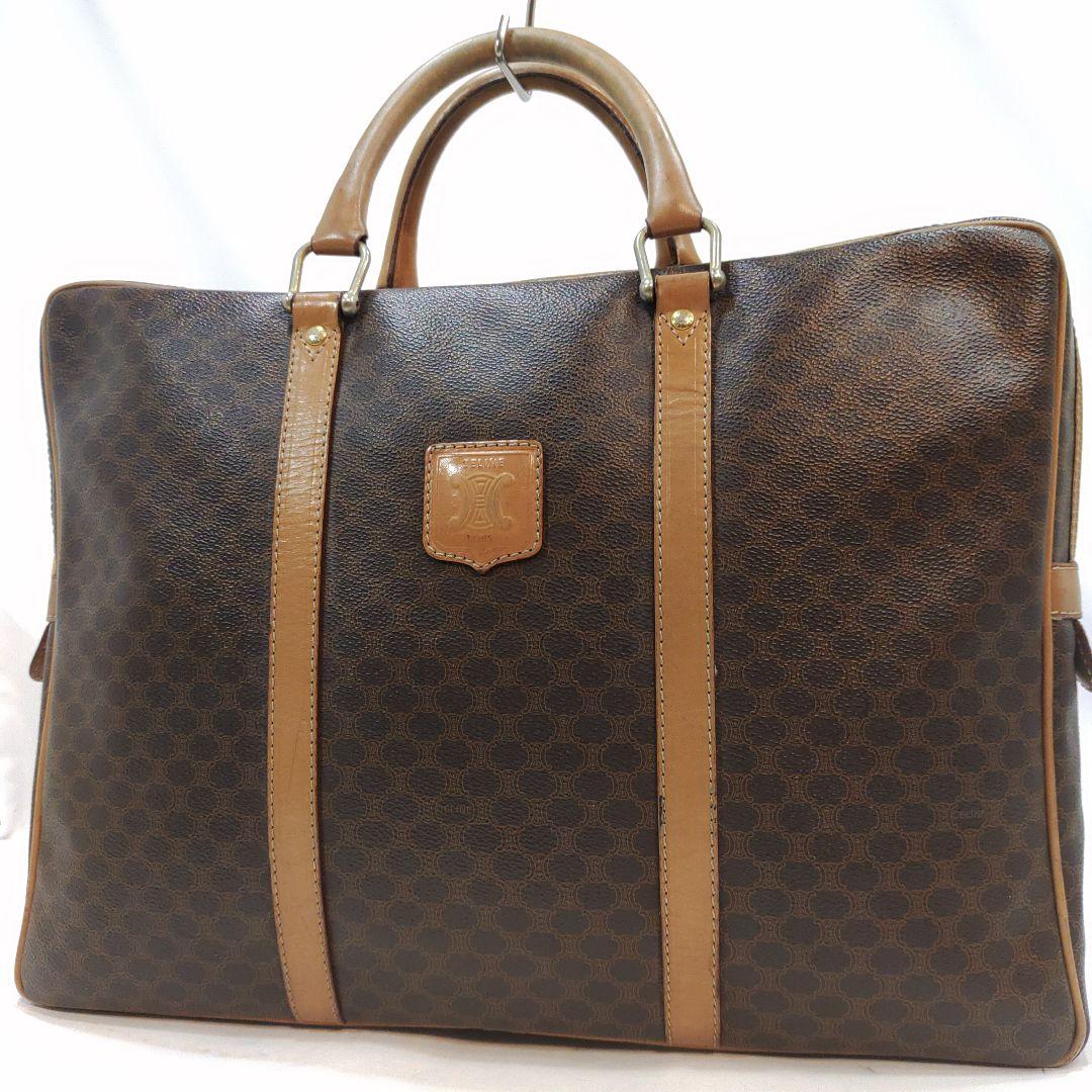 セリーヌ ビジネスバッグ レザー×PVC A4可 マカダム柄 トリオンフ