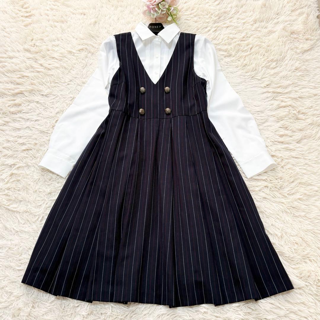 美品✨ELLE en noir プレッピージャンパースカートスーツ165