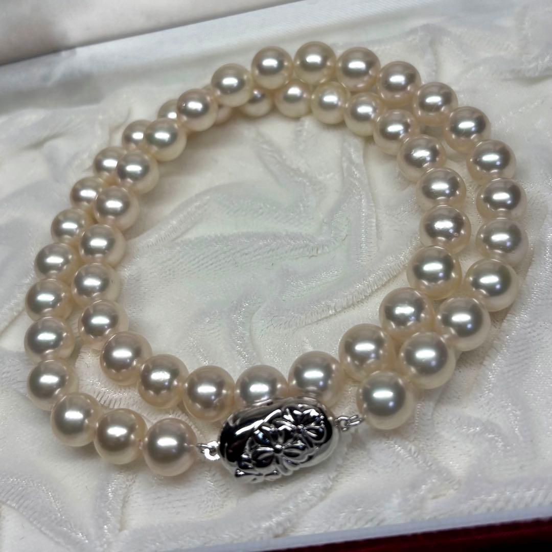 大珠 アコヤ あこや真珠 本真珠 パールネックレス 照り最強 8〜8.5mm