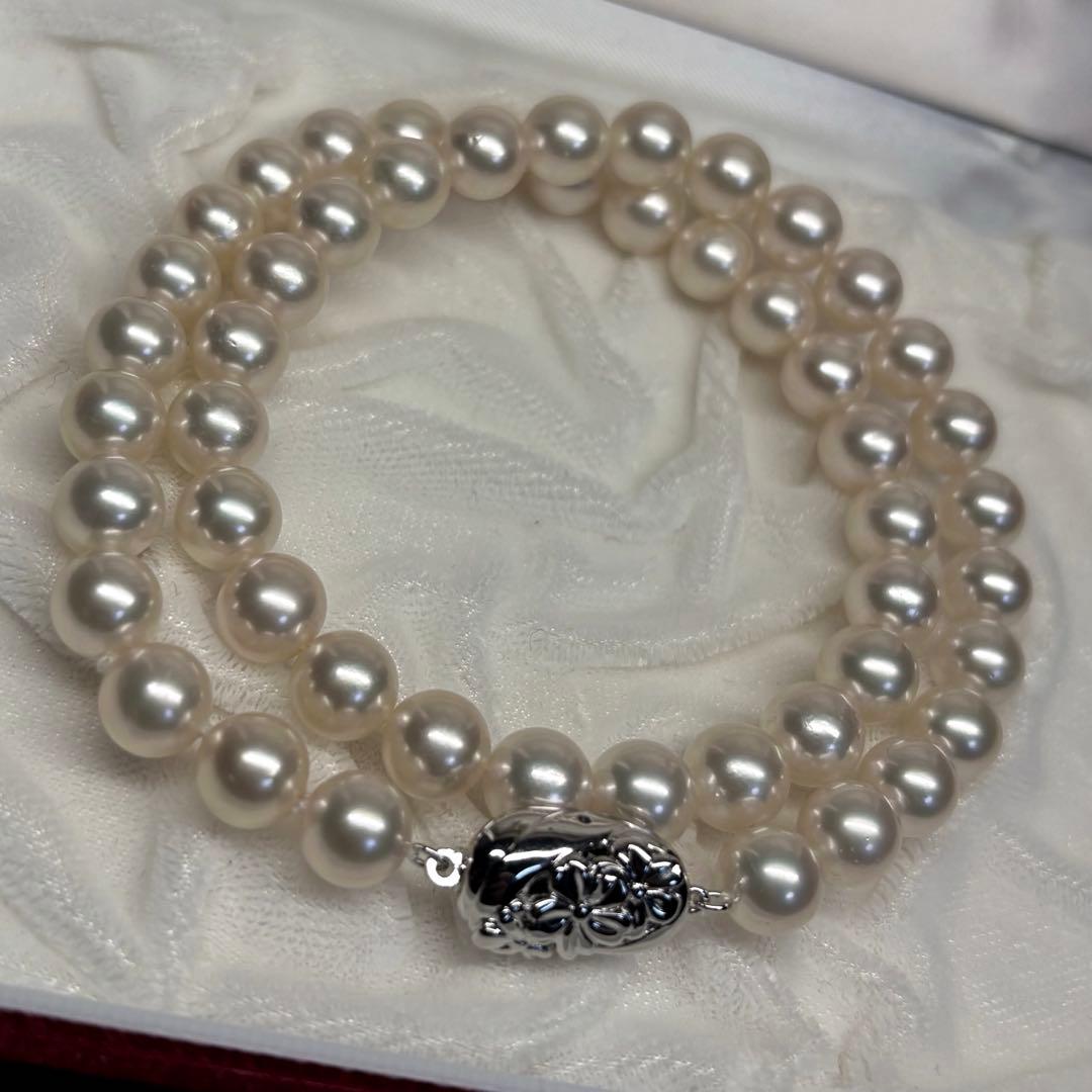 大珠 アコヤ あこや真珠 本真珠 パールネックレス 照り最強 8〜8.5mm