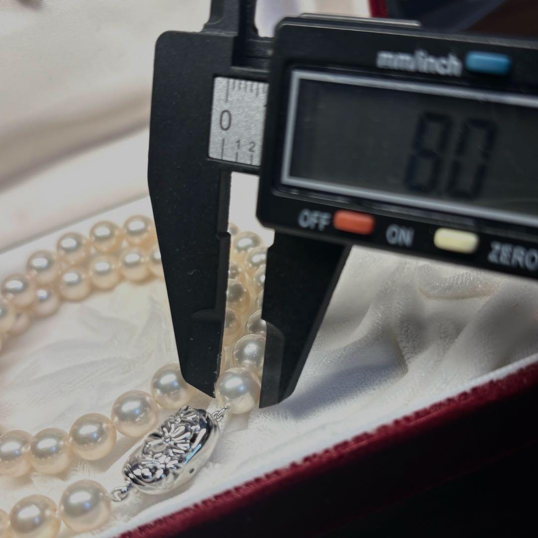 大珠 アコヤ あこや真珠 本真珠 パールネックレス 照り最強 8〜8.5mm