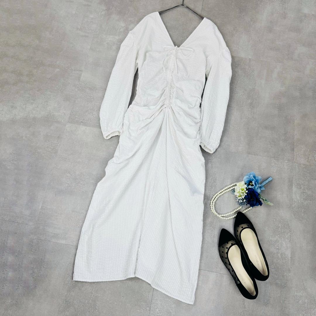 Uhr Gathering Dress　シャーリングドレス　綿100%　ウーア