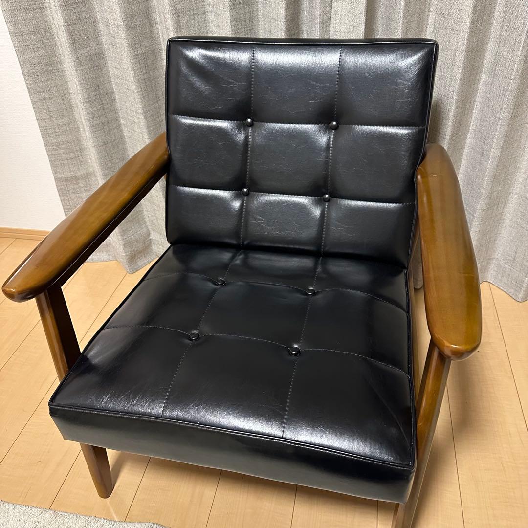 カリモク60 ソファ　1人掛け　ブラック