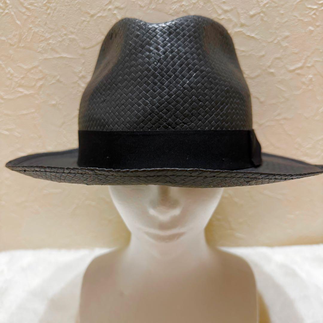 新品未使用タグ付 Borsalino　ペーパ素材　ストローハット　約61センチ