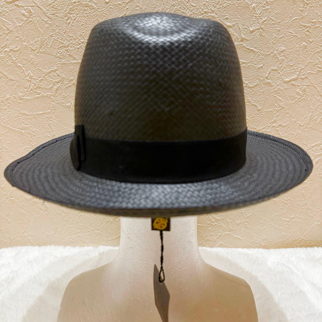 新品未使用タグ付 Borsalino　ペーパ素材　ストローハット　約61センチ