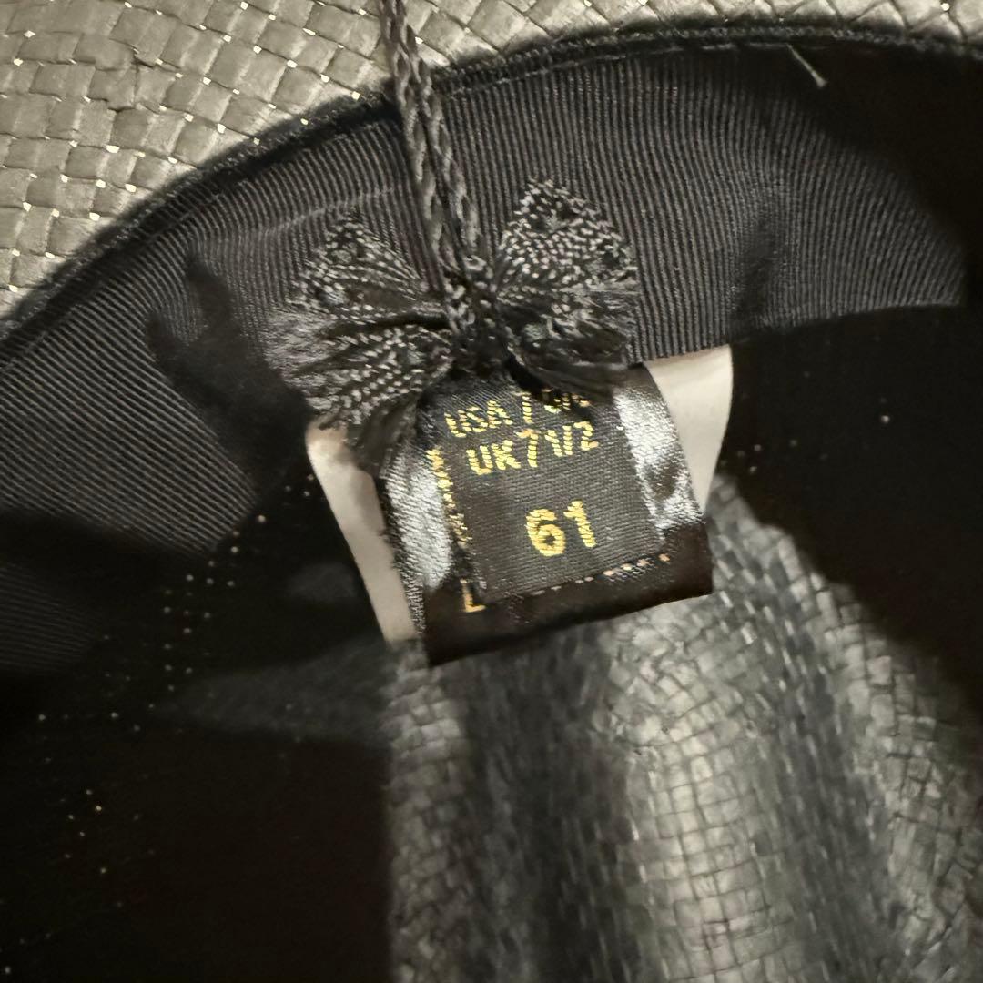 新品未使用タグ付 Borsalino　ペーパ素材　ストローハット　約61センチ