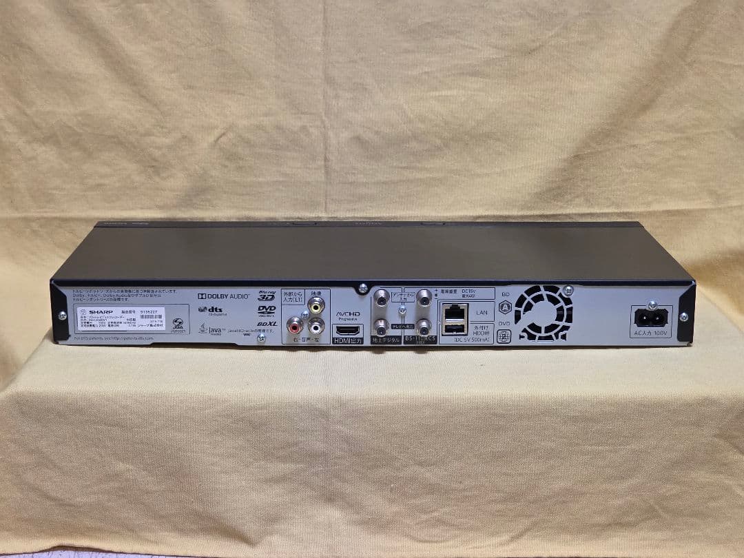 SHARP AQUOS BDレコーダー 2B-C05BW1 2019年製 整備品
