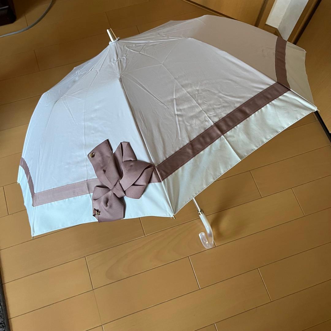 ランバンリボン付き折りたたみ晴雨兼用傘新品未使用品